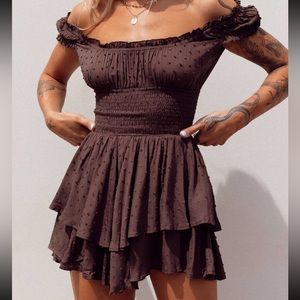 NWT The Love Galore Romper - Brown